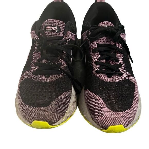Nike Women's Black and Purple React Infinity Flyknit 2 Lace Up Running Shoes Siz - Picture 11 of 13